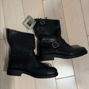 Frye boys girls size 4 leather buckle boots